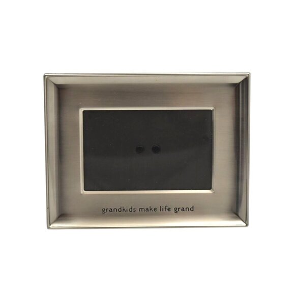Grandkids Make Life Grand Photo Frame 4x6 Silver Tone Easel Back - Picture 1 of 3